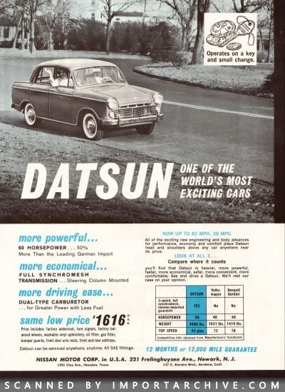 1962 Datsun Brochure Cover