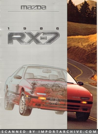 Mazda RX-7 Prospekt 1986 4/86 brochure Autoprospekt broschyr brosjyre Katalog 
