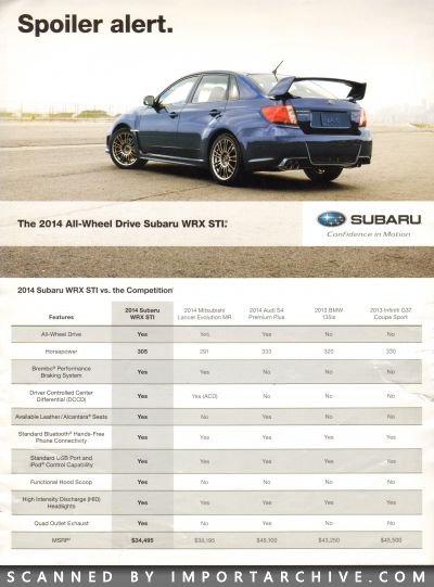 2014 Subaru Brochure Cover