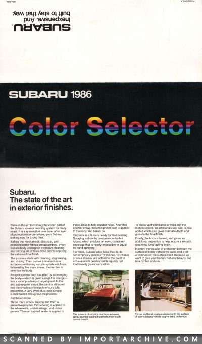 1986 Subaru Brochure Cover