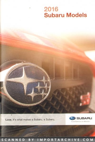 2016 Subaru Brochure Cover
