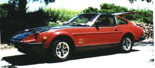 Photo of a 1980 Datsun Z in Rallye Red on Black (paint color code 973