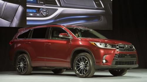 Photo of a 2017-2019 Toyota Highlander in Salsa Red Pearl (paint color code 3Q3