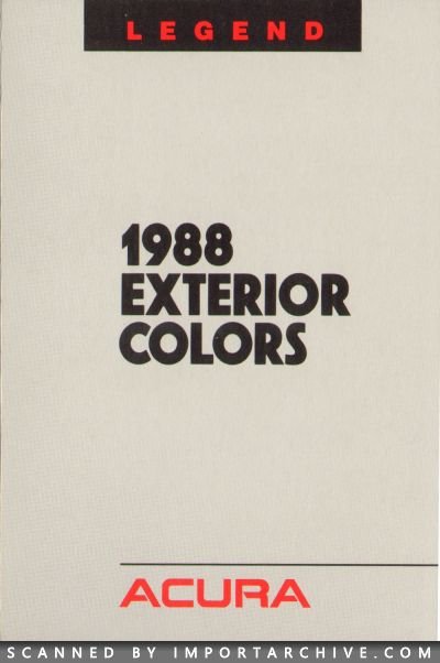 1988 Acura Brochure Cover