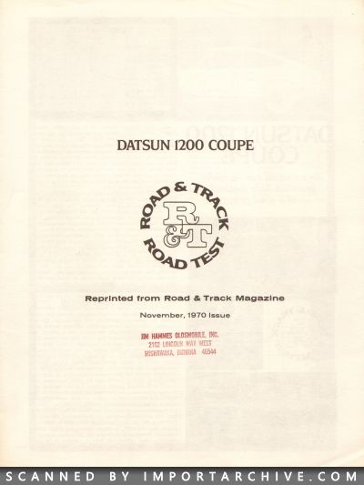 1971 Datsun Brochure Cover