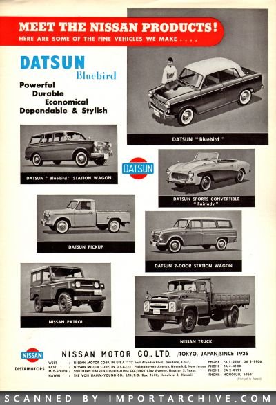 1960 Datsun Brochure Cover