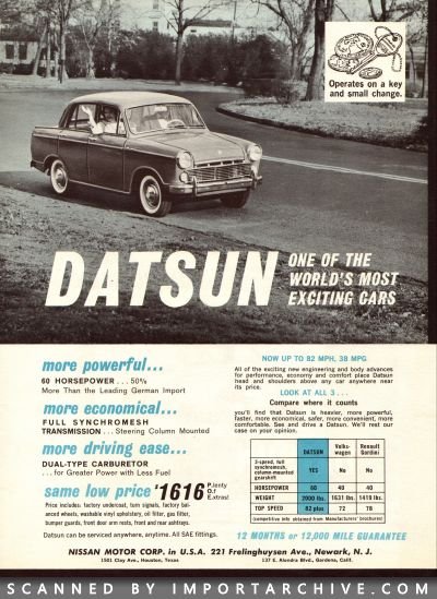 1962 Nissan Brochure Cover
