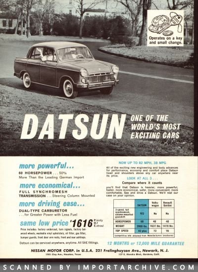 1962 Datsun Brochure Cover