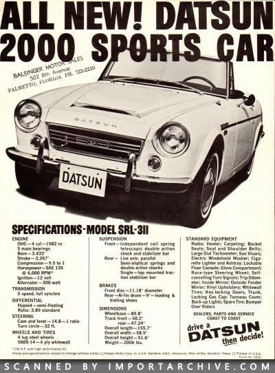 1967 Datsun Brochure Cover