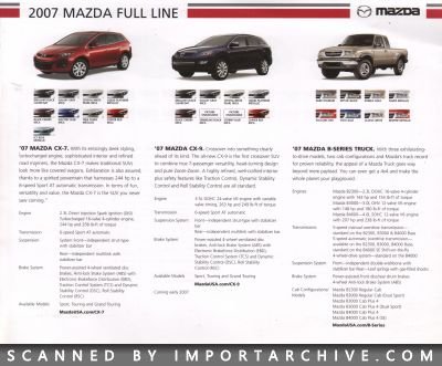 2007 Mazda Brochure Cover