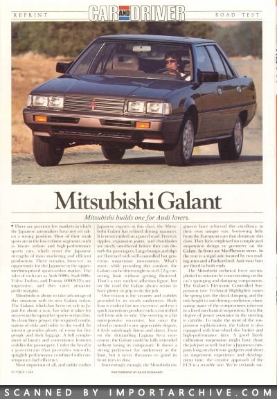 1985 Mitsubishi Brochure Cover
