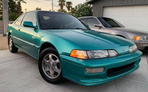 Photo of a 1992 Acura Integra in Aztec Green Pearl (paint color code BG29P)