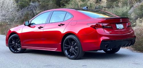 Photo of a 2020 Acura TLX in Valencia Red Pearl (paint color code R556P)