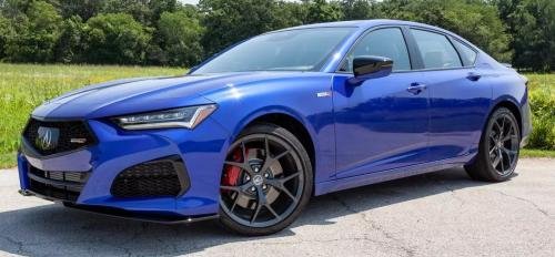 Photo of a 2021-2024 Acura TLX in Apex Blue Pearl (paint color code B621P