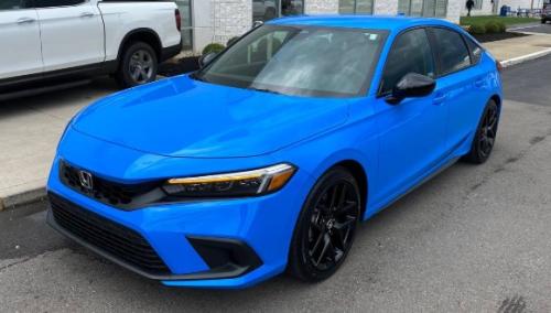 Photo of a 2022-2025 Honda Civic in Boost Blue Pearl (paint color code B637P)