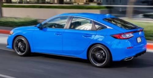 Photo of a 2022-2025 Honda Civic in Boost Blue Pearl (paint color code B637P)