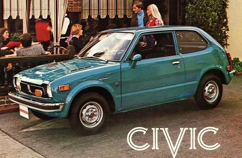 Photo of a 1973 Honda Civic in Blue (paint color code PB60