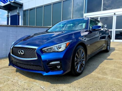 Photo of a 2020 Infiniti Q50 in Iridium Blue (paint color code RAY)