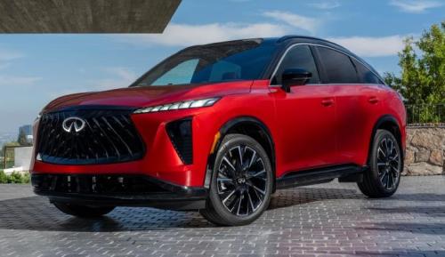 Photo of a 2027 Infiniti QX65 in Sunfire Red (paint color code YCT)