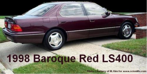 Photo of a 1998-2000 Lexus LS in Baroque Red Metallic (paint color code 3M9)