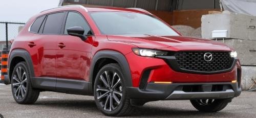 Photo of a 2023-2025 Mazda CX-50 in Soul Red Crystal Metallic (paint color code 46V)