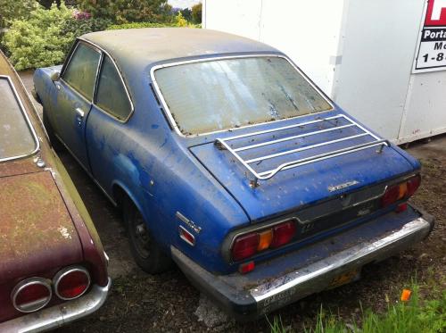 Photo of a 1974 Mazda RX-2 in Mercury Blue (paint color code AB)