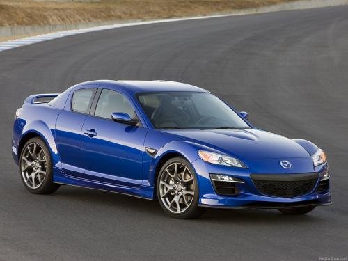Photo of a 2009-2010 Mazda RX-8 in Aurora Blue Mica (paint color code 34J)