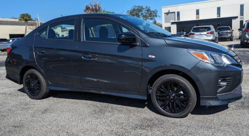 Photo of a 2024 Mitsubishi Mirage in Graphite Gray Metallic (paint color code JH3)