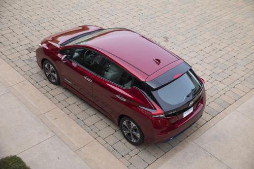 Photo of a 2023 Nissan Leaf in Scarlet Ember Tintcoat (paint color code NBL)