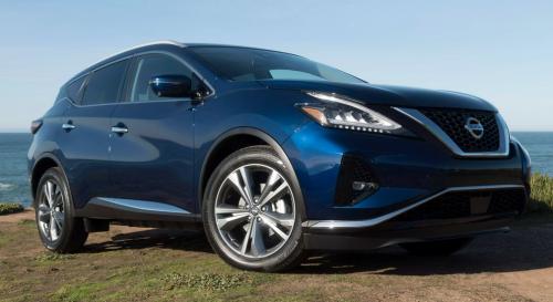 Photo of a 2021 Nissan Murano in Deep Blue Pearl (paint color code RAY)