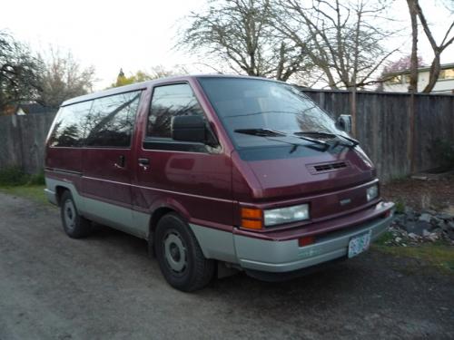 Photo of a 1988 Nissan Van in Dark Red Metallic on Platinum (paint color code 494)