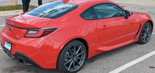 Photo of a 2025 Subaru BRZ in Ignition Red (paint color code DCK)