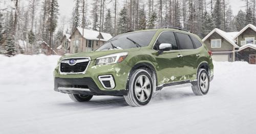 Photo of a 2019-2021 Subaru Forester in Jasper Green Metallic (paint color code SBC)