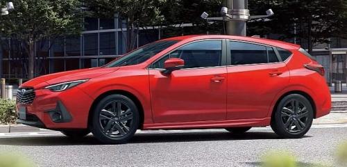 Photo of a 2027 Subaru Impreza in Ignition Red (paint color code DCK)