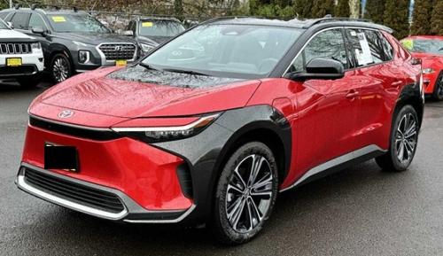 Photo of a 2023-2025 Toyota bZ in Black on Supersonic Red (paint color code 2TB)