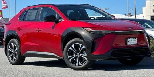 Photo of a 2023 Toyota bZ in Supersonic Red (paint color code 2SC)