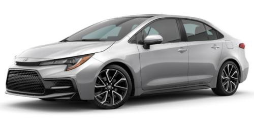 Photo of a 2021-2022 Toyota Corolla in Black Sand Pearl on Classic Silver Metallic (paint color code 2KS)