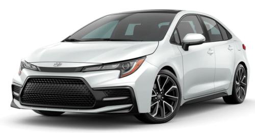 Photo of a 2022 Toyota Corolla in Black Sand Pearl on Wind Chill Pearl (paint color code 2PU)