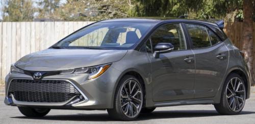 Photo of a 2020 Toyota Corolla in Midnight Black on Oxide Bronze (paint color code 2UD)