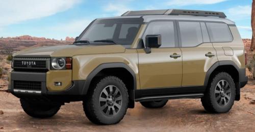 Photo of a 2024 Toyota Land Cruiser in Grayscape Roof on Trail Dust (paint color code 2ZC)