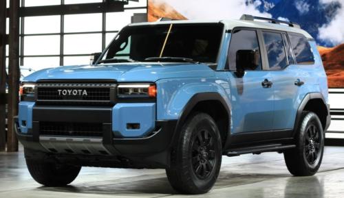 Photo of a 2024 Toyota Land Cruiser in Grayscape Roof on Heritage Blue (paint color code 2ZD)