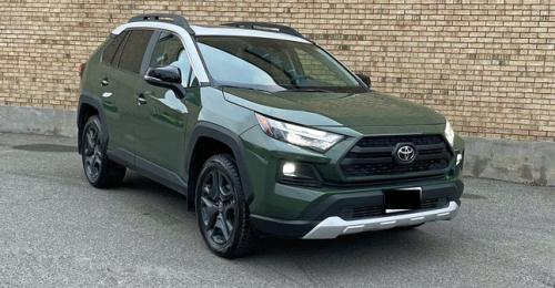 Photo of a 2024 Toyota RAV4 in Ice Edge on Army Green (paint color code M30)
