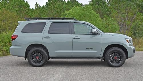 Photo of a 2021 Toyota Sequoia in Lunar Rock (paint color code 6X3)