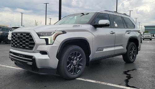 Photo of a 2023-2024 Toyota Sequoia in Celestial Silver Metallic (paint color code 1J9)