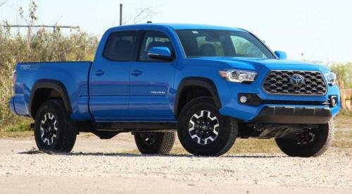 Photo of a 2021 Toyota Tacoma in Voodoo Blue (paint color code 8T6)