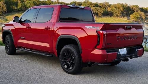 Photo of a 2024 Toyota Tundra in Supersonic Red (paint color code 3U5)